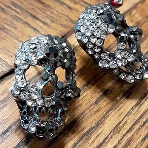 Crystal skull earrings